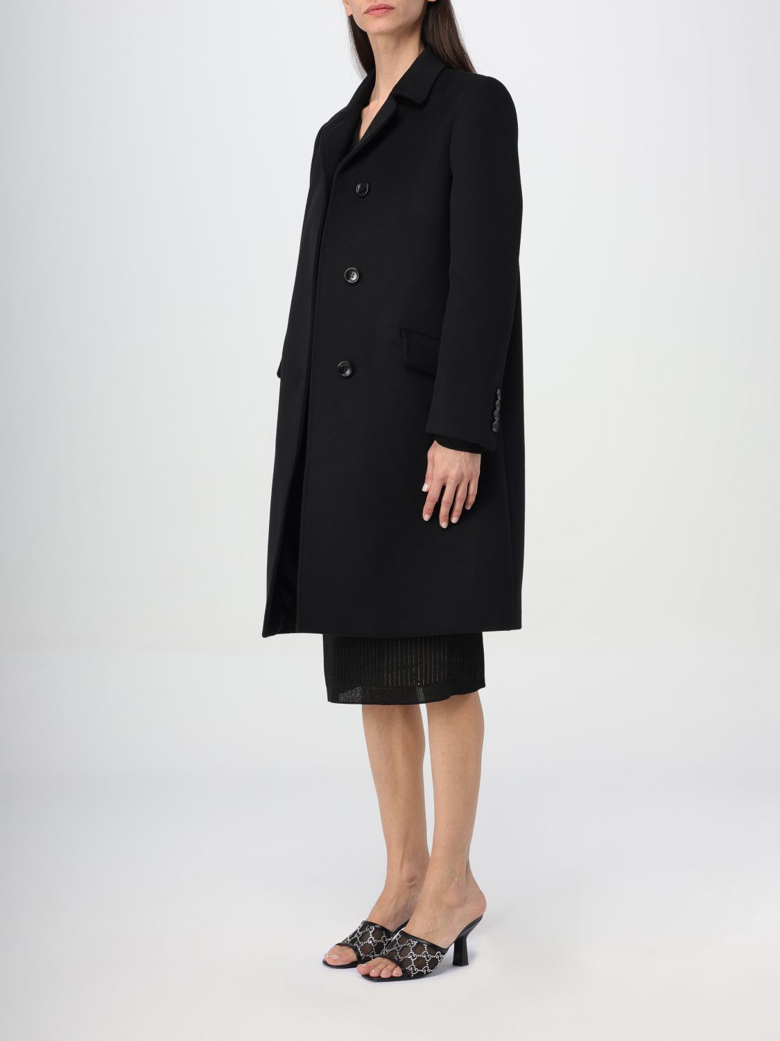 Gucci Coat Woman Black Woman