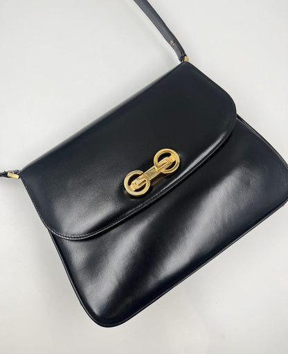 Stunning Vintage Gucci Box Bag - Black Leather