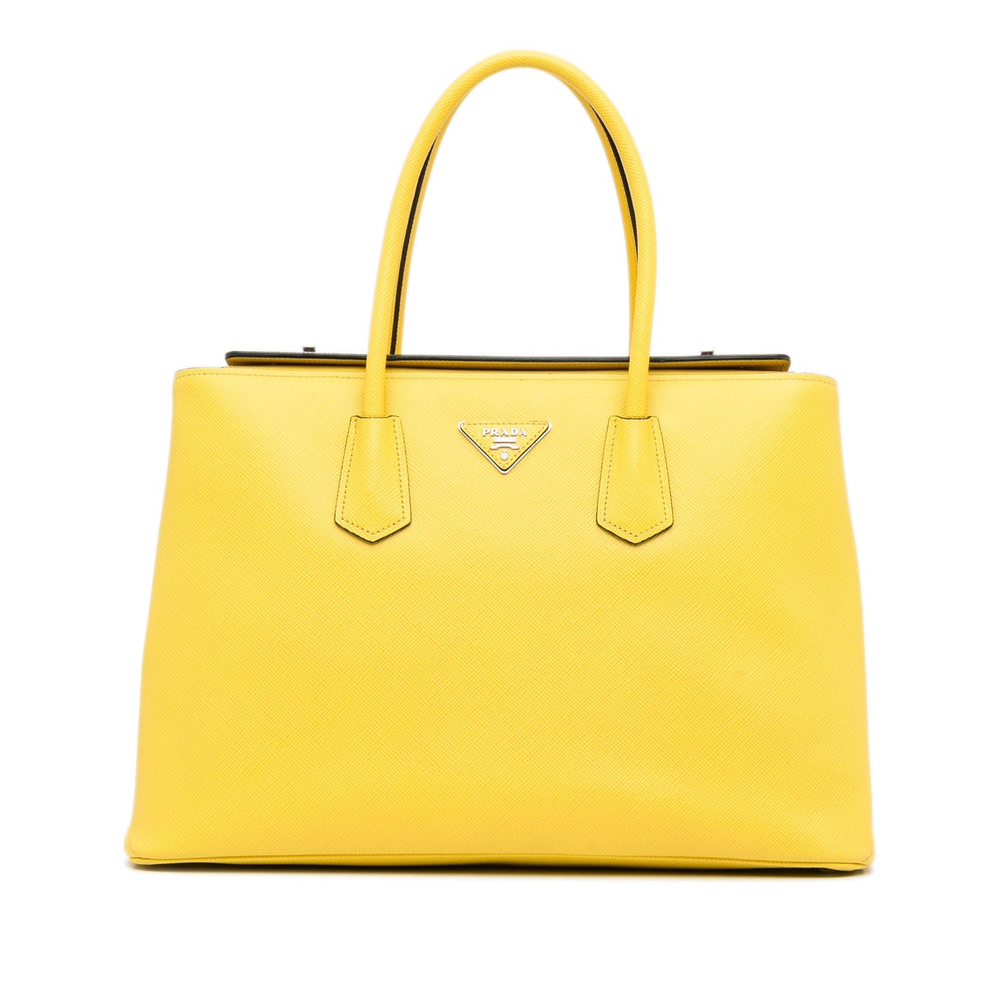 Prada Double Cuir Yellow Saffiano