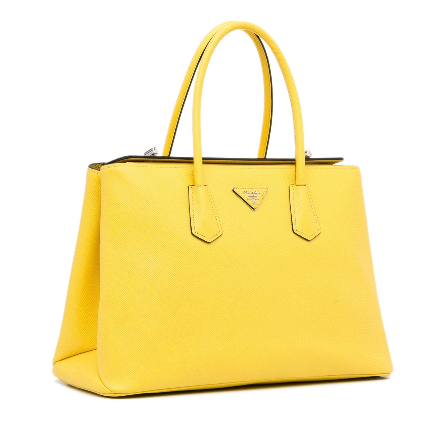 Prada Double Cuir Yellow Saffiano