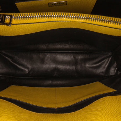 Prada Double Cuir Yellow Saffiano