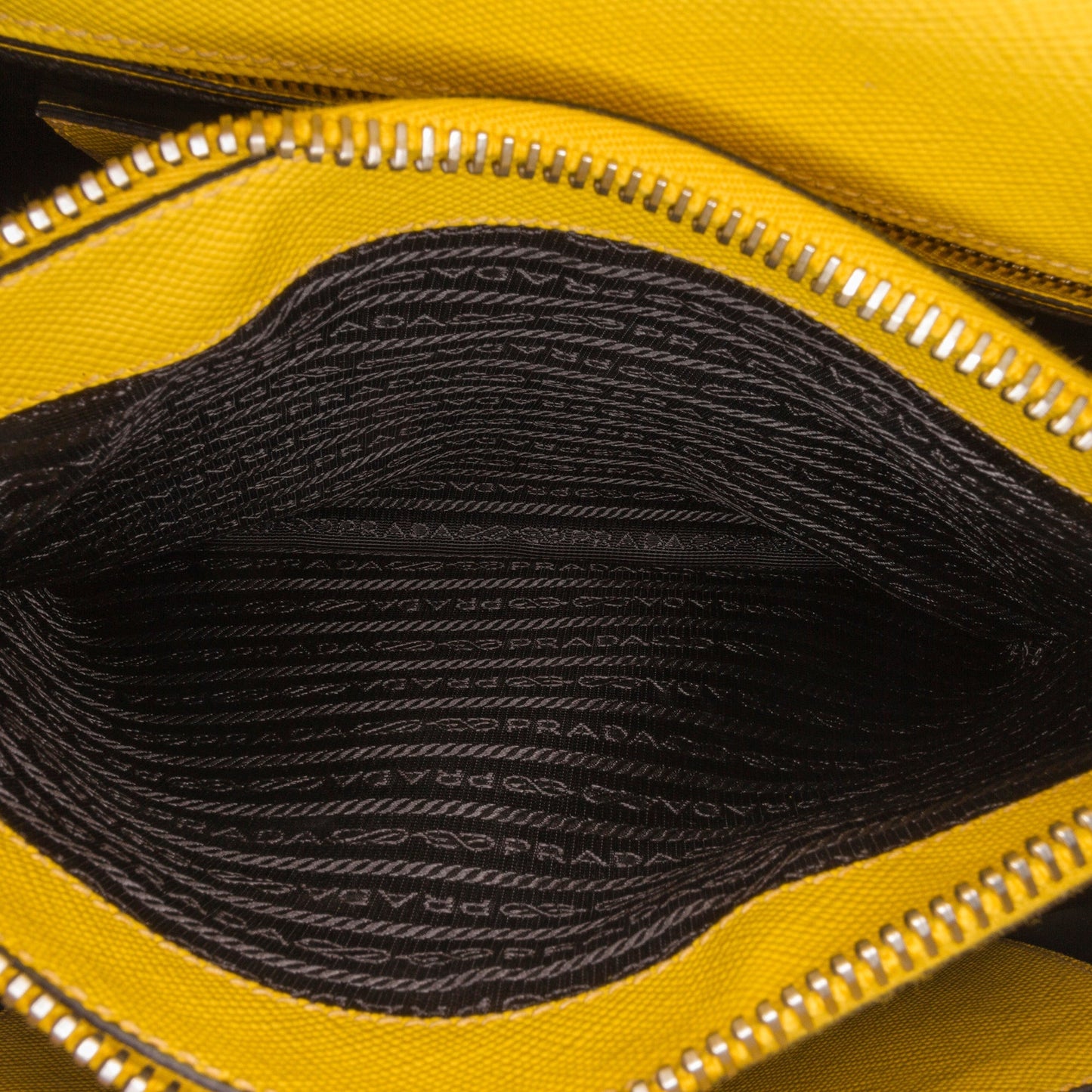 Prada Double Cuir Yellow Saffiano