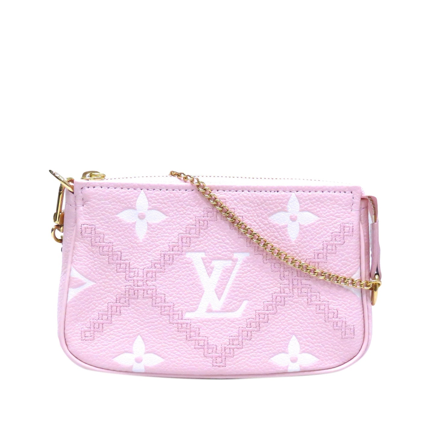 Louis Vuitton Broderies Pochette Accessoires Mini Pink Giant Monogram Empreinte