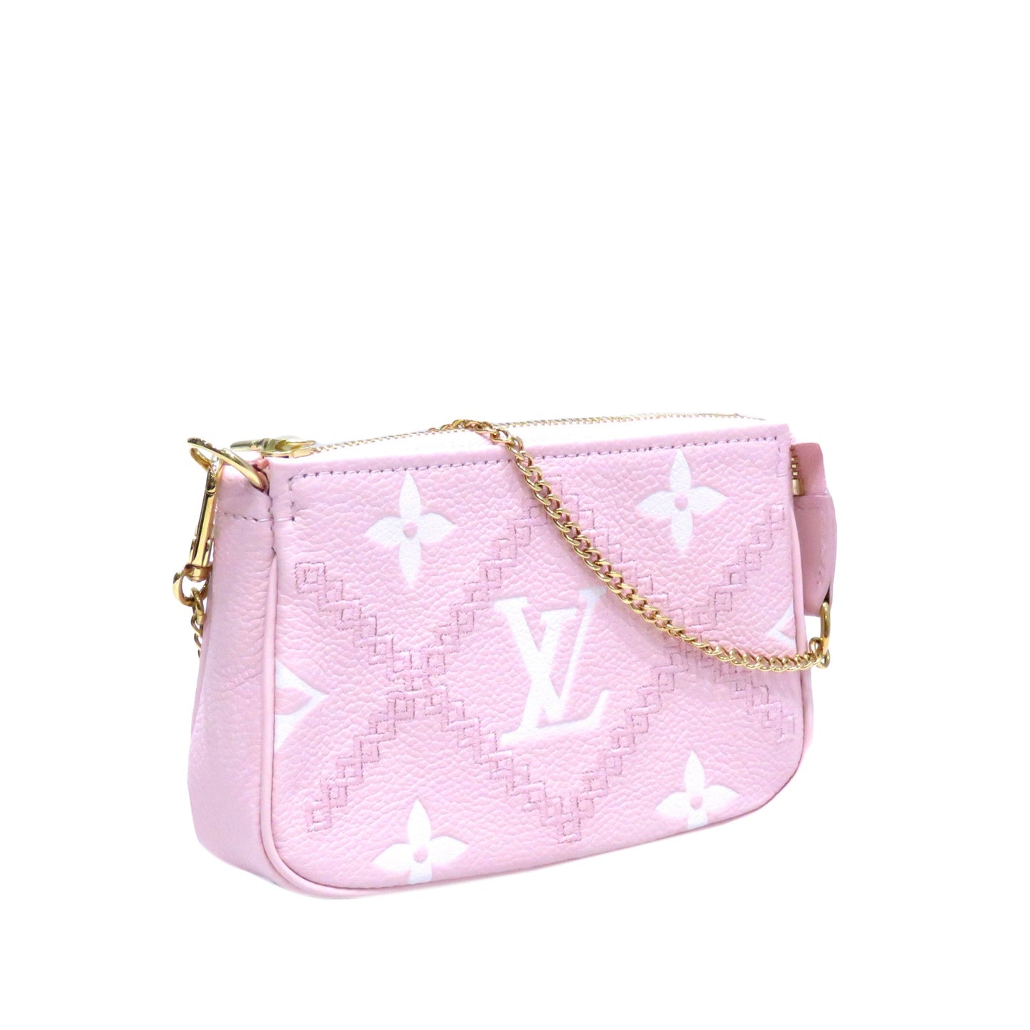 Louis Vuitton Broderies Pochette Accessoires Mini Pink Giant Monogram Empreinte