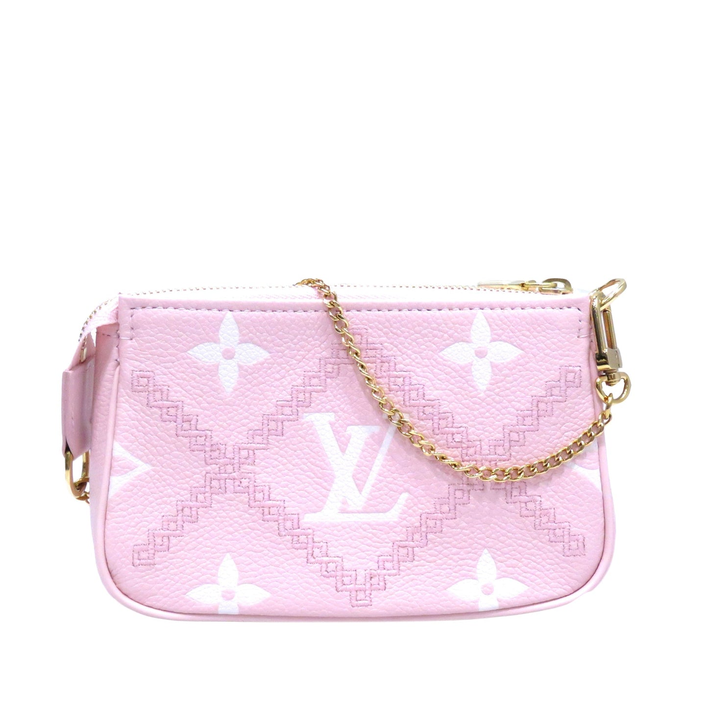 Louis Vuitton Broderies Pochette Accessoires Mini Pink Giant Monogram Empreinte