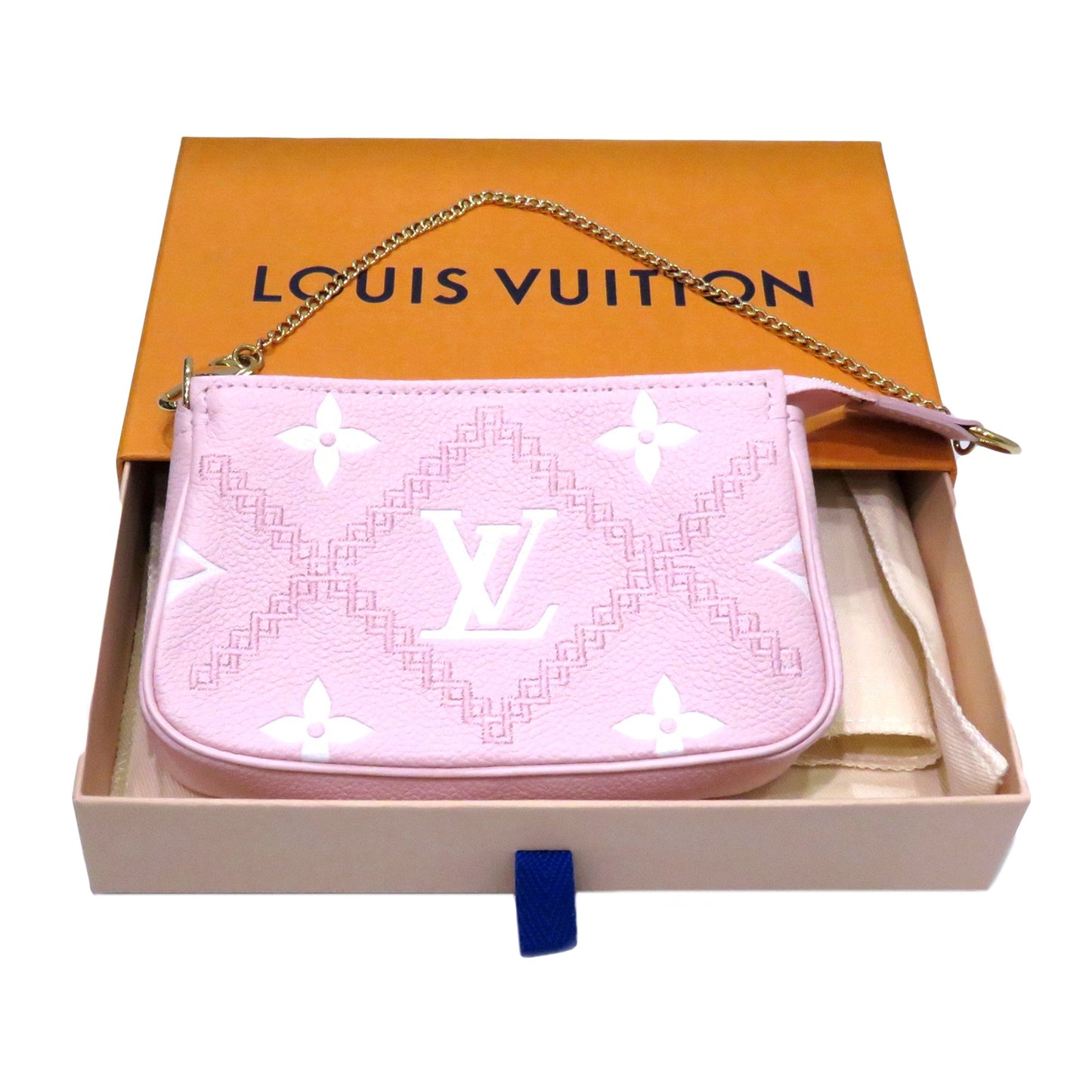 Louis Vuitton Broderies Pochette Accessoires Mini Pink Giant Monogram Empreinte