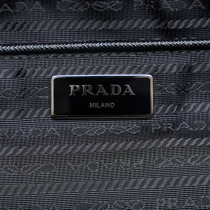 Prada Tessuto Shopper Black White Printed Nylon Canvas