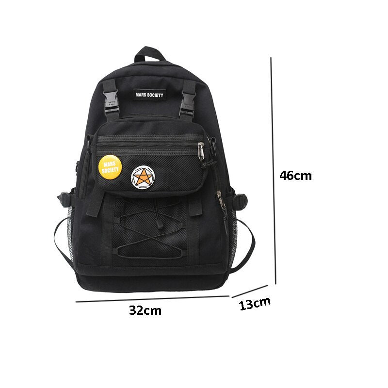 Gothslove Cool Black Backpacks for Men Student School Bag College Bookbag Grils Boys Schoolbag Waterproof Backpack