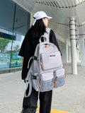 Gothslove Black School Backpacks Student Book Bag Collegiate Backpacks Large Capacity Women Waterproof Backpack for Teenager