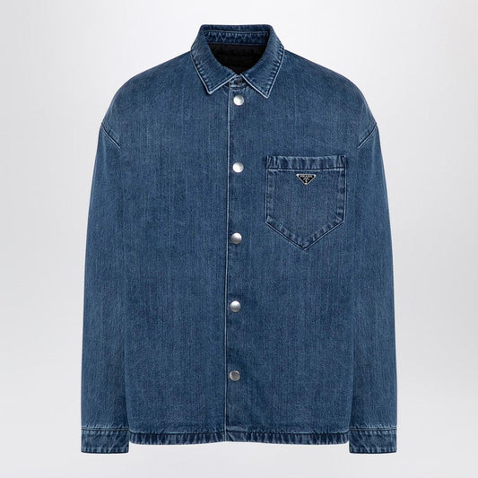 Prada Blue Denim Shirt Men