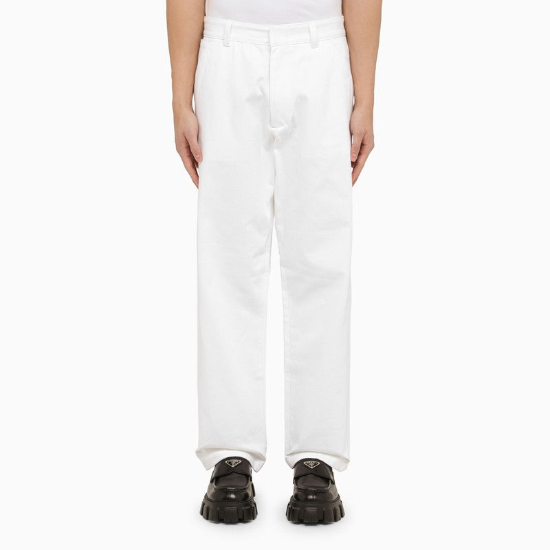 Prada White Cotton Trousers Men