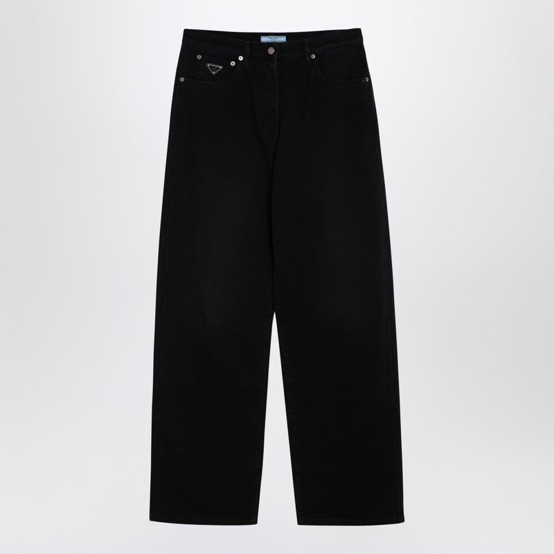 Prada Black Wide Denim Jeans Women