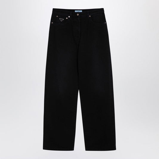 Prada Black Wide Denim Jeans Women