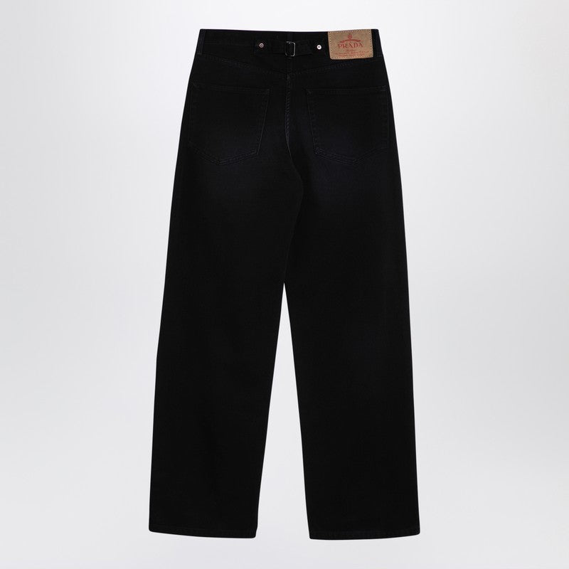 Prada Black Wide Denim Jeans Women