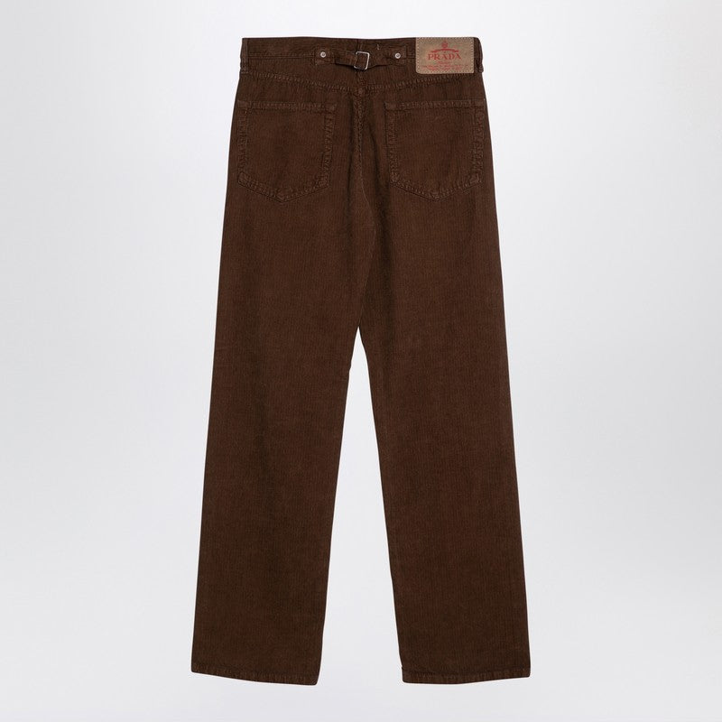 Prada Caramel-Coloured Corduroy Trousers Women