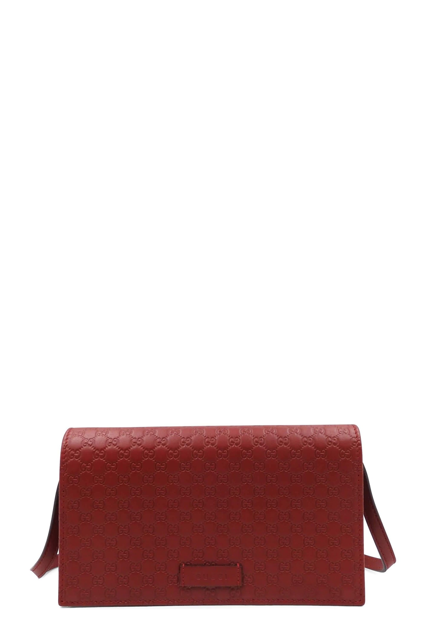 Microguccissima Wallet on Strap Red