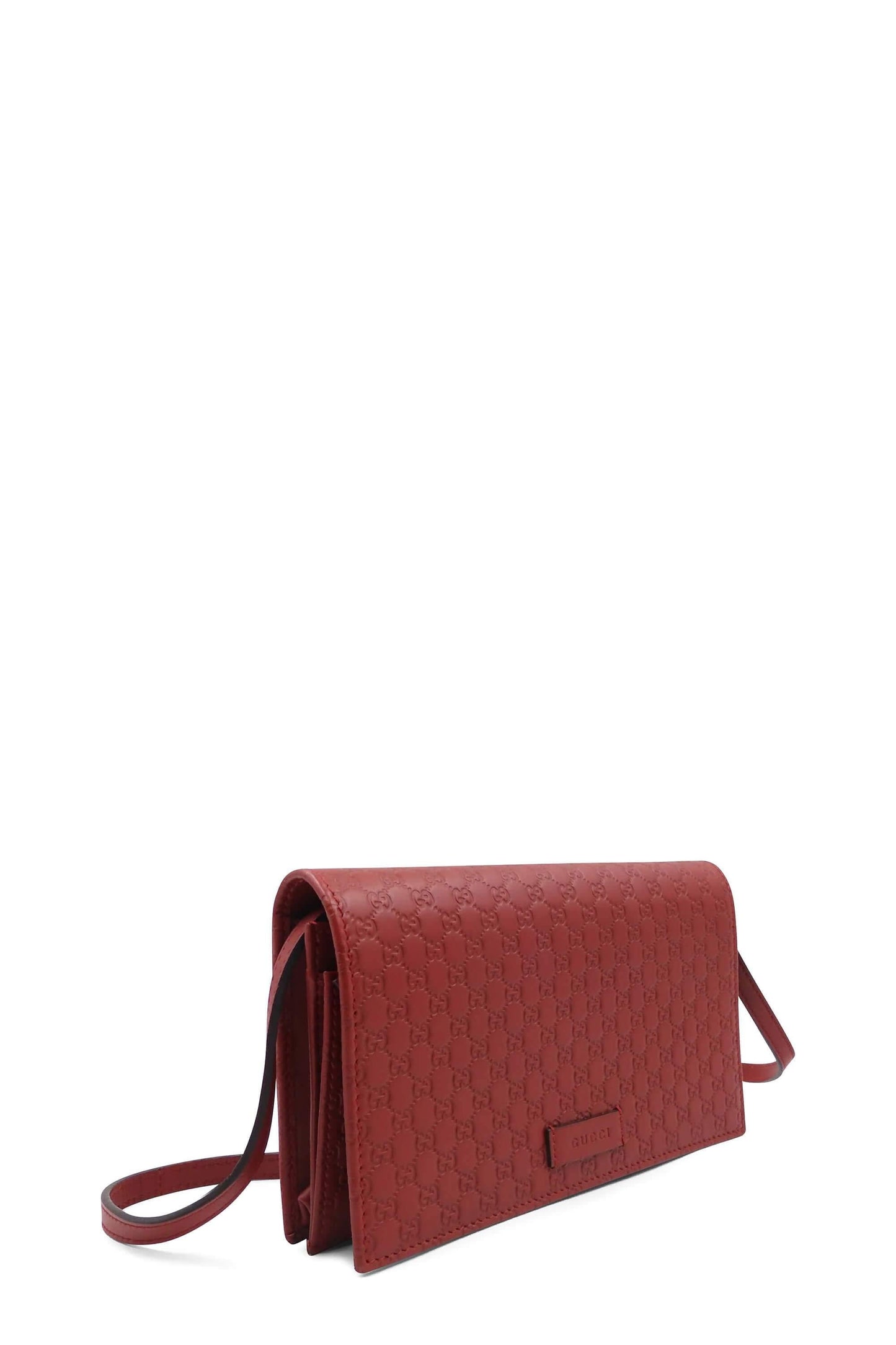 Microguccissima Wallet on Strap Red