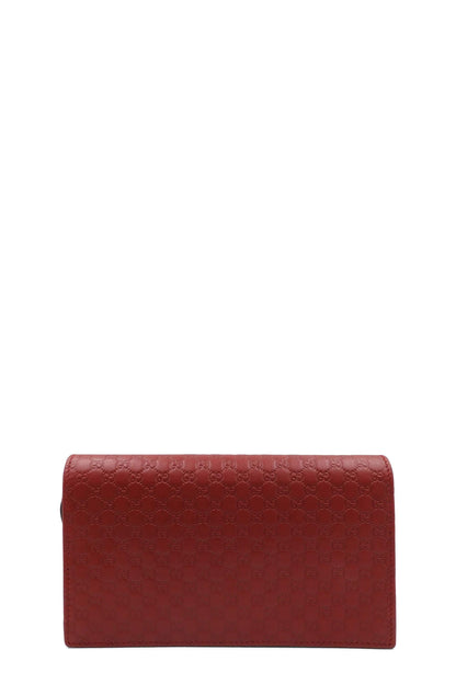 Microguccissima Wallet on Strap Red