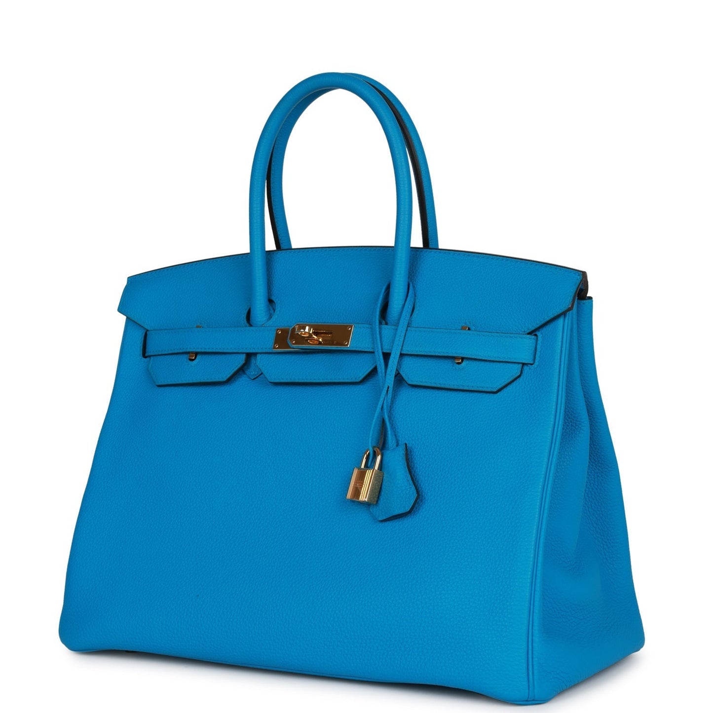 Top Quality Hermes Birkin 35 Bleu Zanzibar Togo Gold Hardware