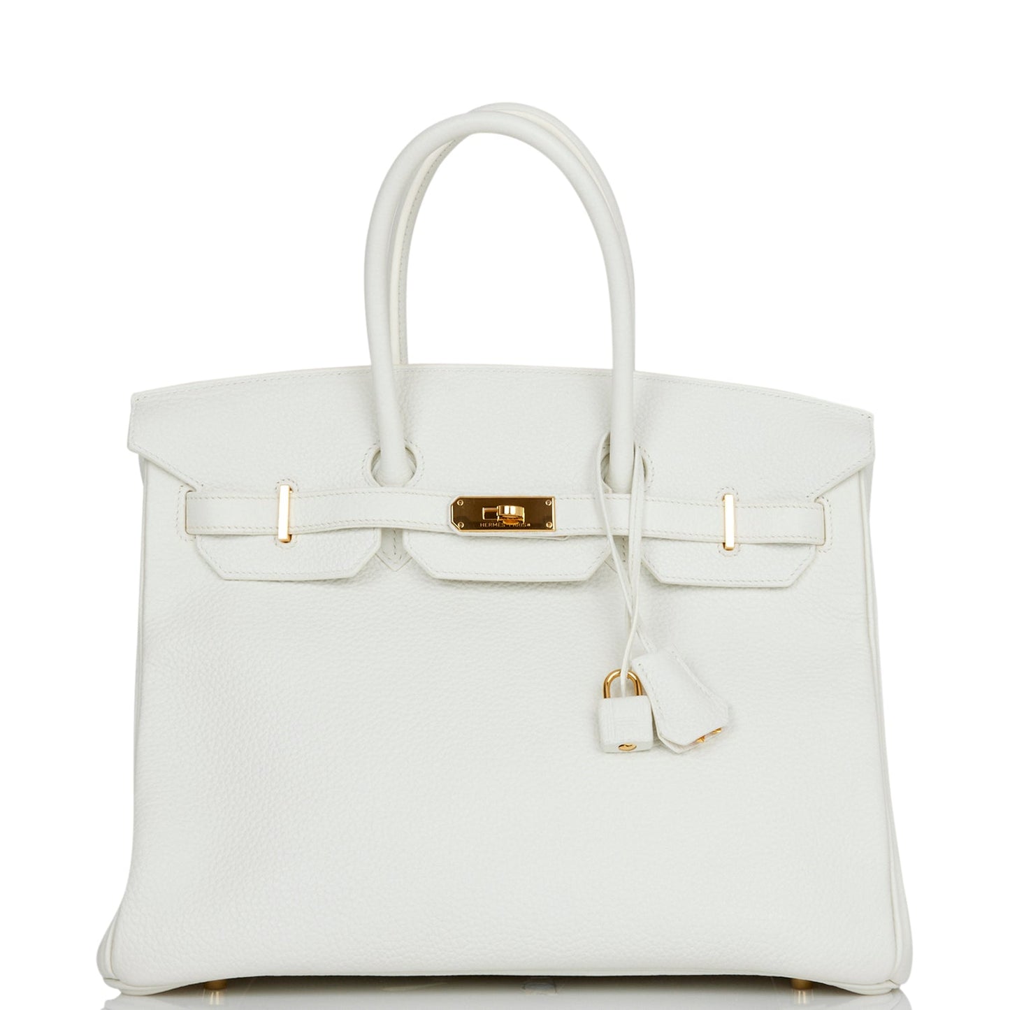 Top Quality Hermes Birkin 35 White Clemence Gold Hardware