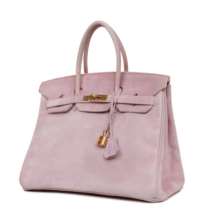 Top Quality Vintage Hermes Birkin 35 Lilac Doblis Gold Hardware