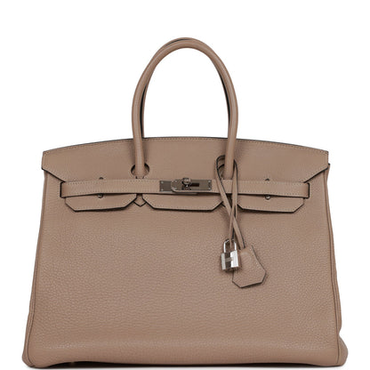 Top Quality Hermes Birkin 35 Gris Tourterelle Togo Palladium Hardware