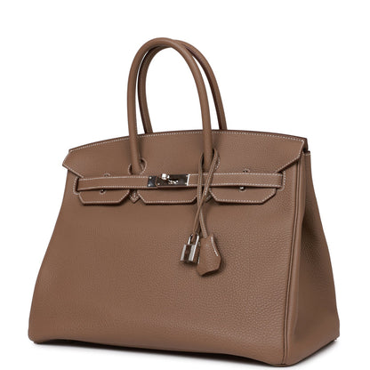 Top Quality Hermes Birkin 35 Etoupe Togo Palladium Hardware