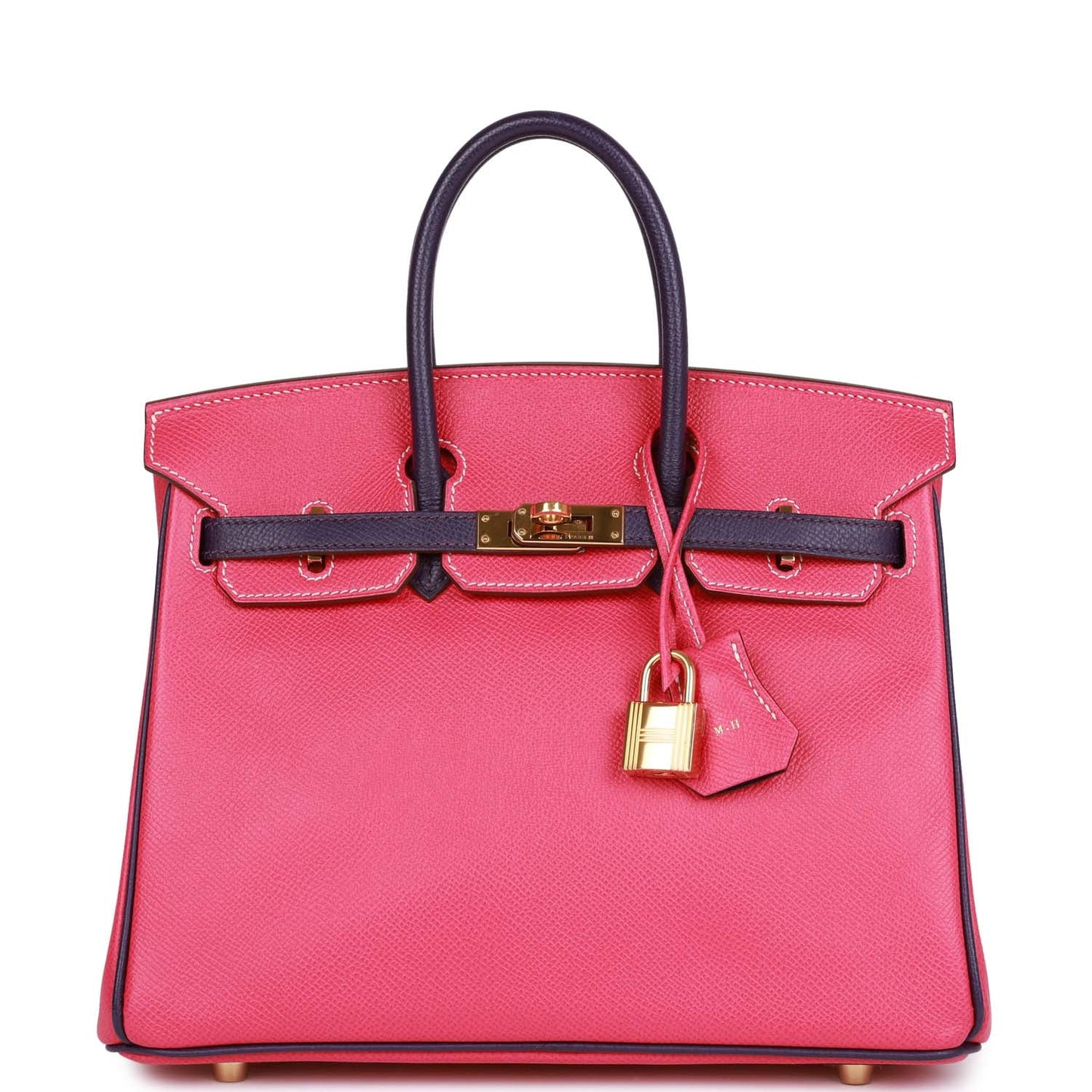 Top Quality Hermes Special Order (HSS) Birkin 25 Rose Tyrien and Iris Epsom Gold Hardware