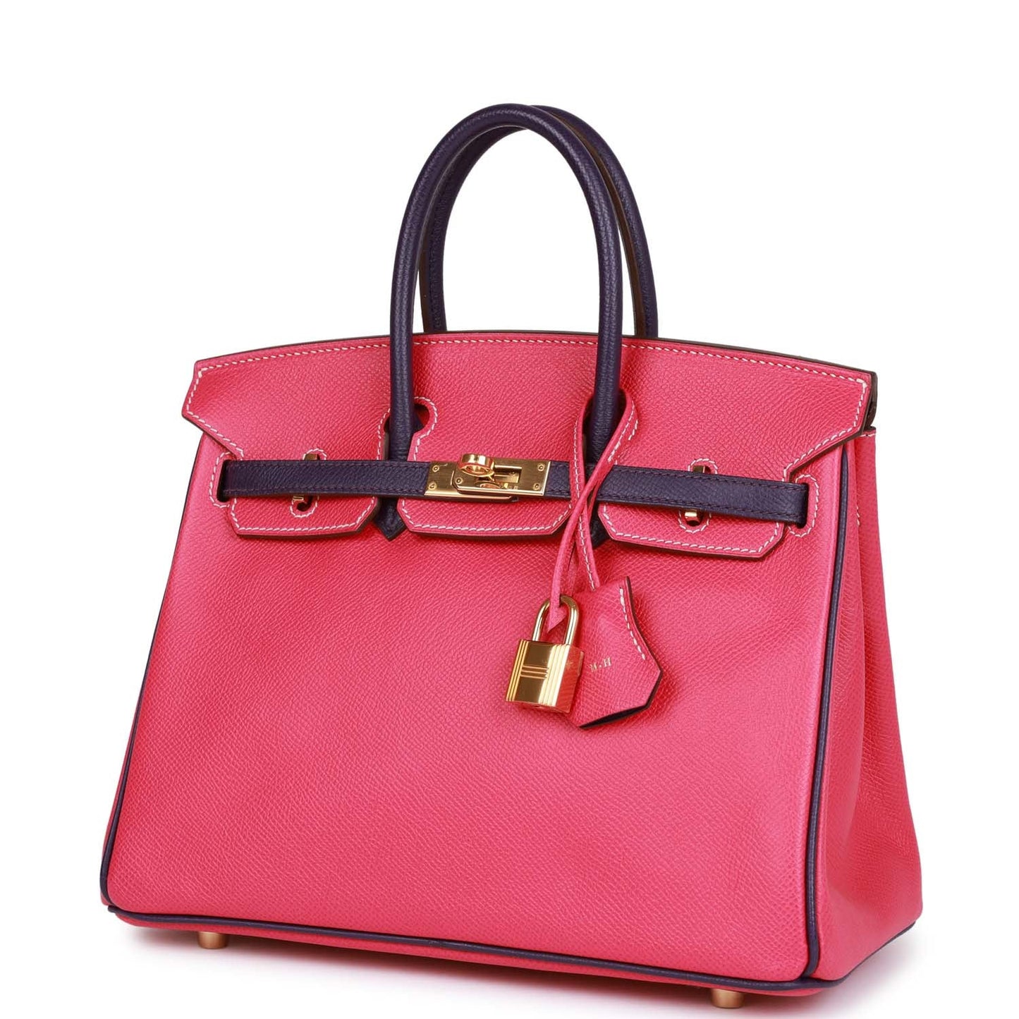 Top Quality Hermes Special Order (HSS) Birkin 25 Rose Tyrien and Iris Epsom Gold Hardware