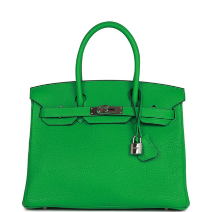 Top Quality Hermes Birkin 30 Bambou Clemence Palladium Hardware