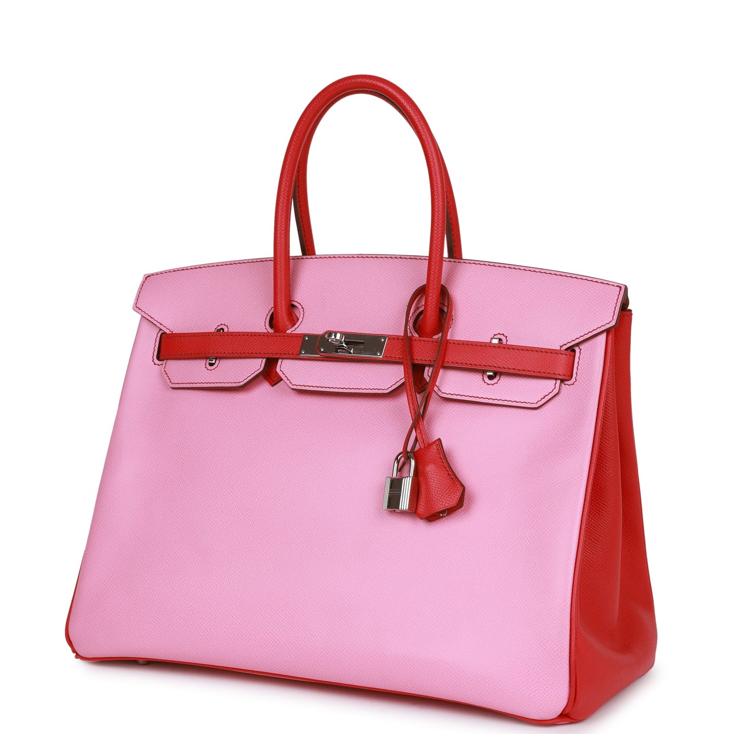 Top Quality Hermes Special Order (HSS) Birkin 35 Bubblegum and Bougainvillea Epsom Palladium Hardware