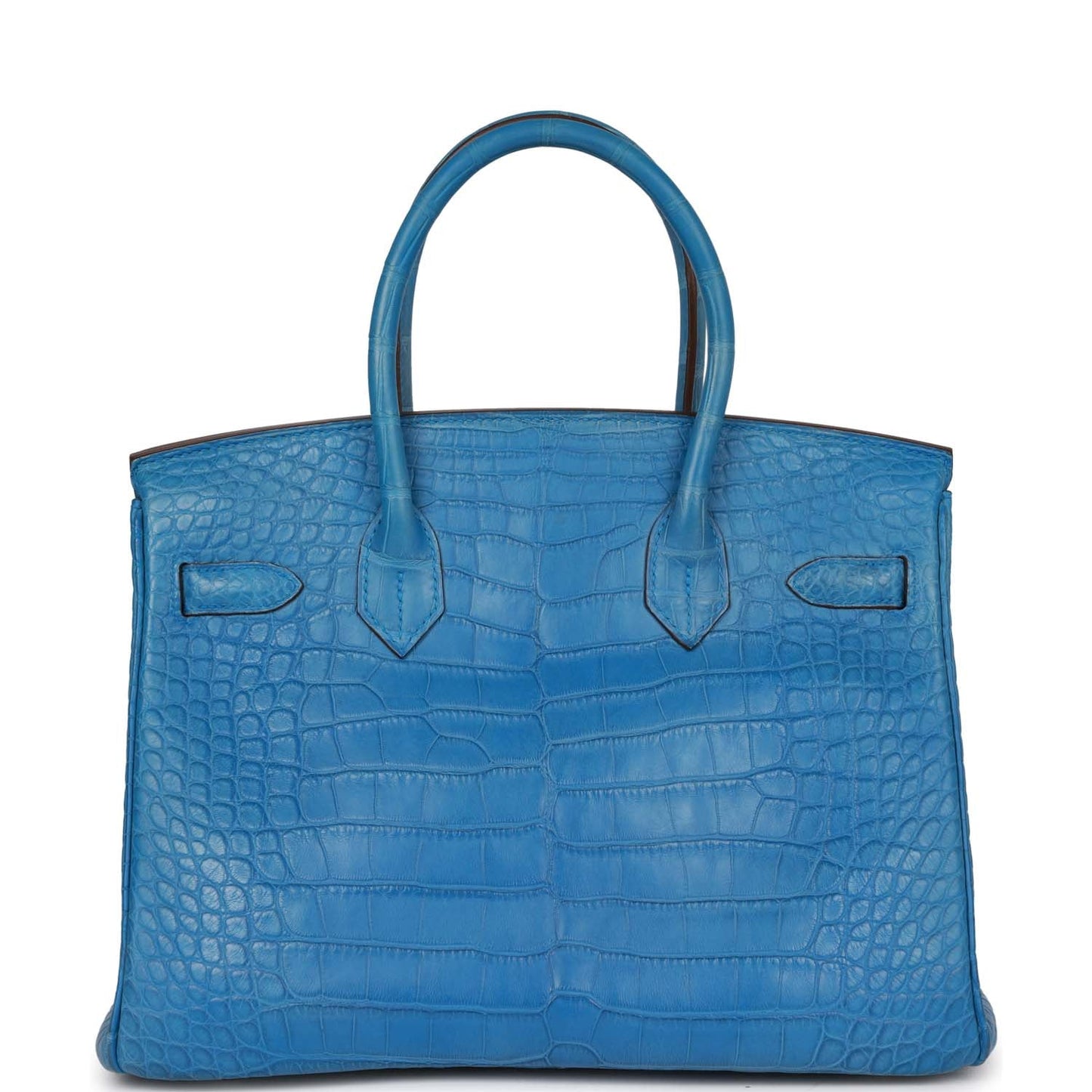 Top Quality Hermes Birkin 30 Bleu Mykonos Matte Alligator Palladium Hardware