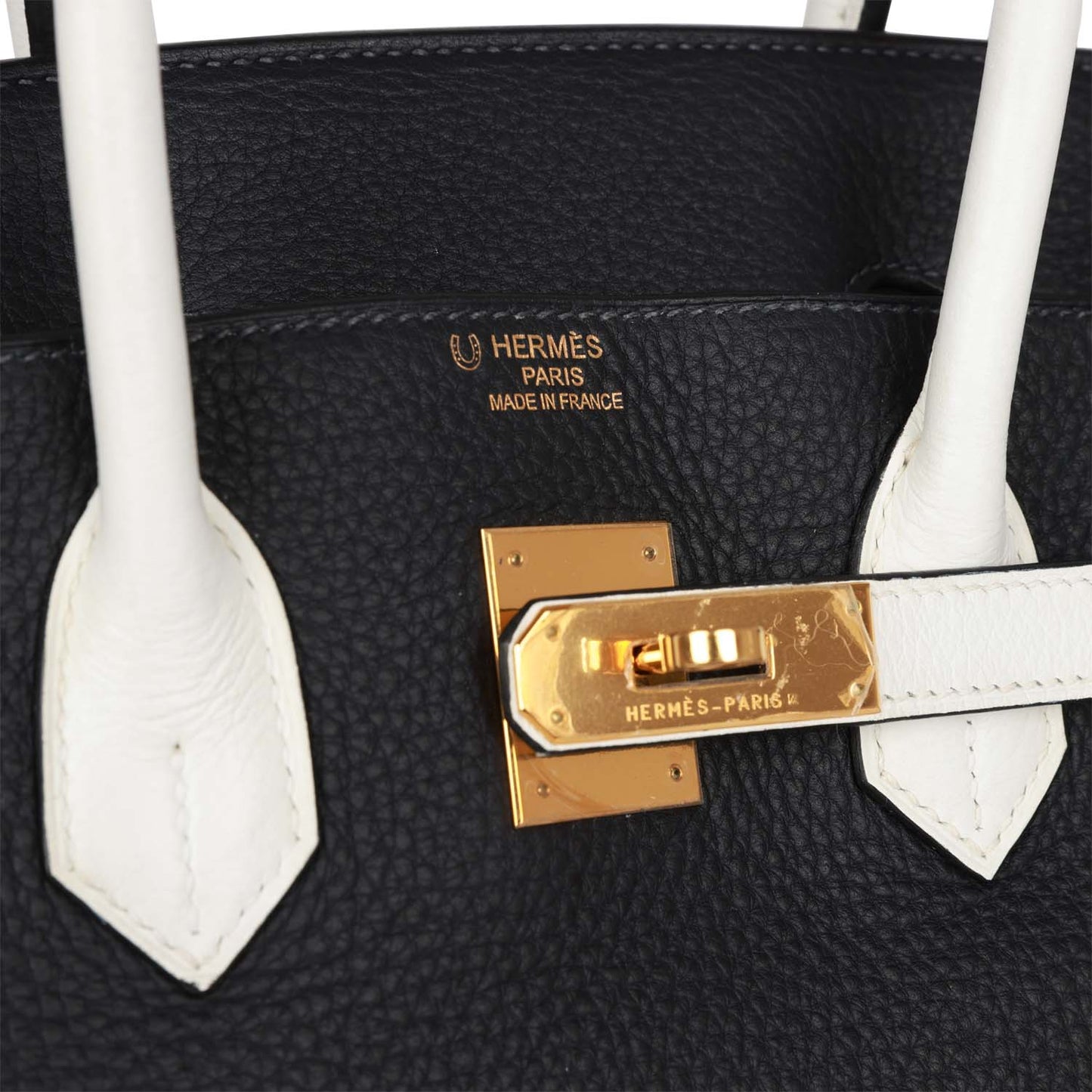 Top Quality Hermes Special Order (HSS) Birkin 35 Black and White Clemence Gold Hardware