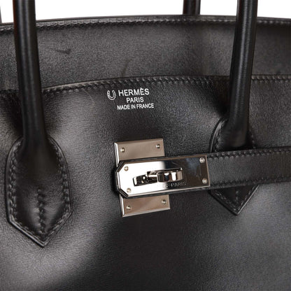 Top Quality Hermes Special Order (HSS) Birkin 35 Black Box Verso Palladium Hardware