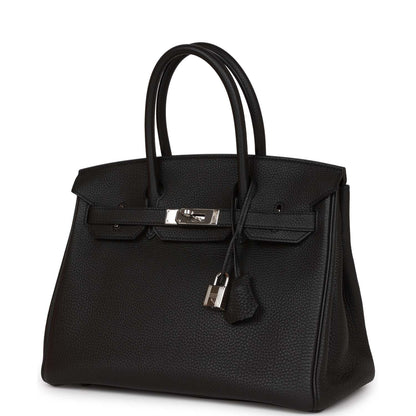 Top Quality Hermes Birkin 30 Black Togo Palladium Hardware