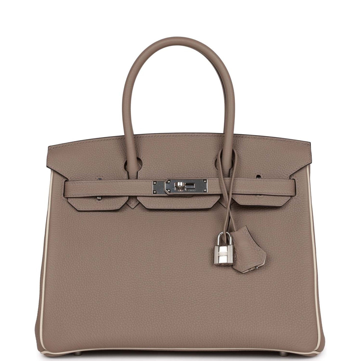 Top Quality Hermes Special Order (HSS) Birkin 30 Gris Tourterelle and Craie Togo Palladium Hardware