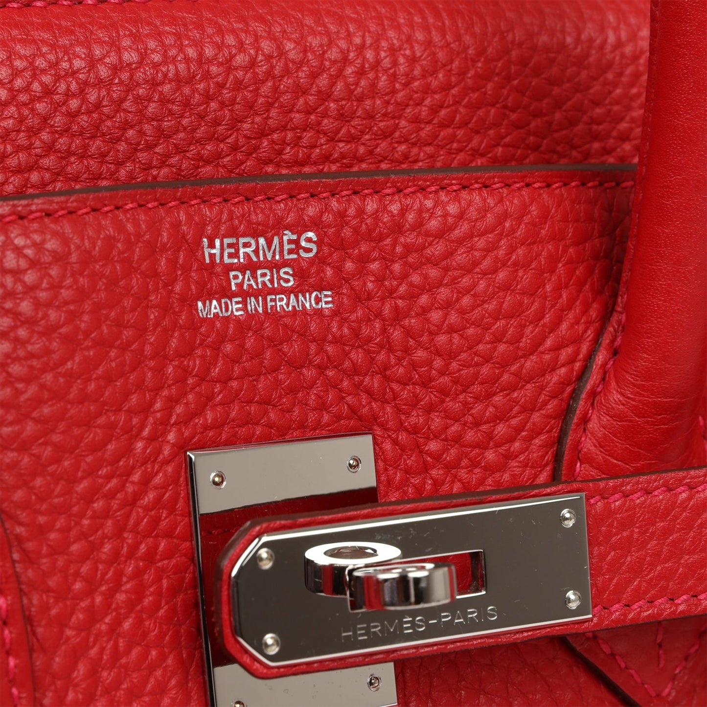 Top Quality Hermes Birkin 35 Rouge Casaque Clemence Palladium Hardware