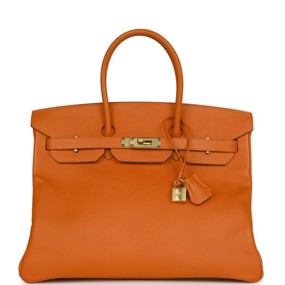 Top Quality Hermes Birkin 35 Feu Epsom Gold Hardware