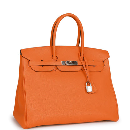 Top Quality Hermes Birkin 35 Orange H Togo Palladium Hardware