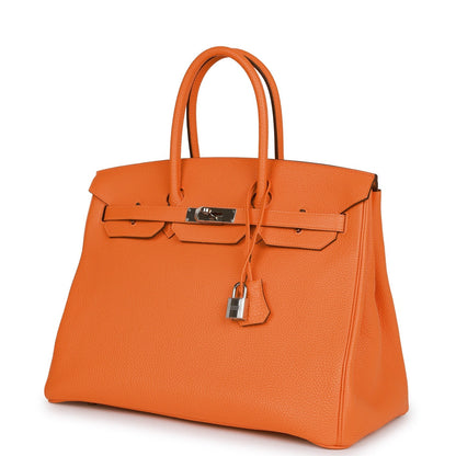 Top Quality Hermes Birkin 35 Orange H Togo Palladium Hardware