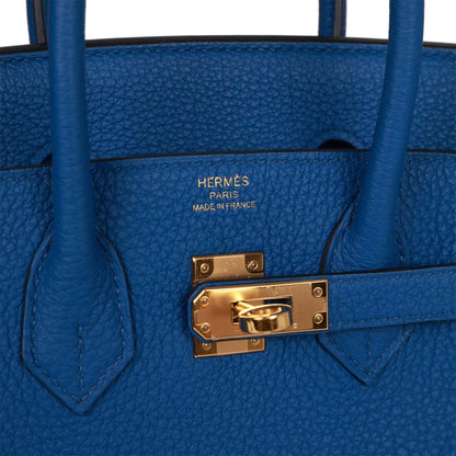 Top Quality Hermes Birkin 25 Bleu France Togo Gold Hardware