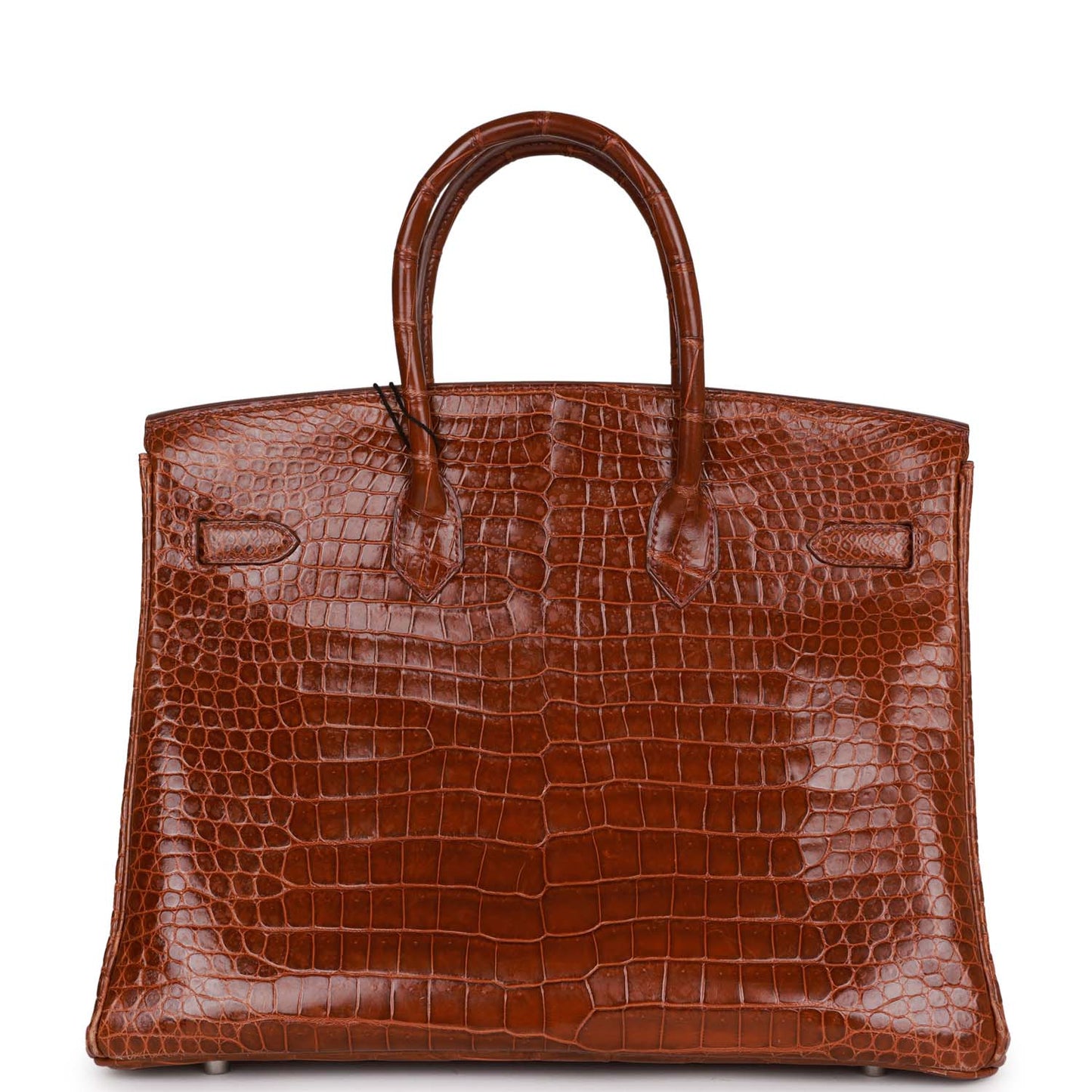 Top Quality Hermes Birkin 35 Miel Shiny Porosus Crocodile Palladium Hardware