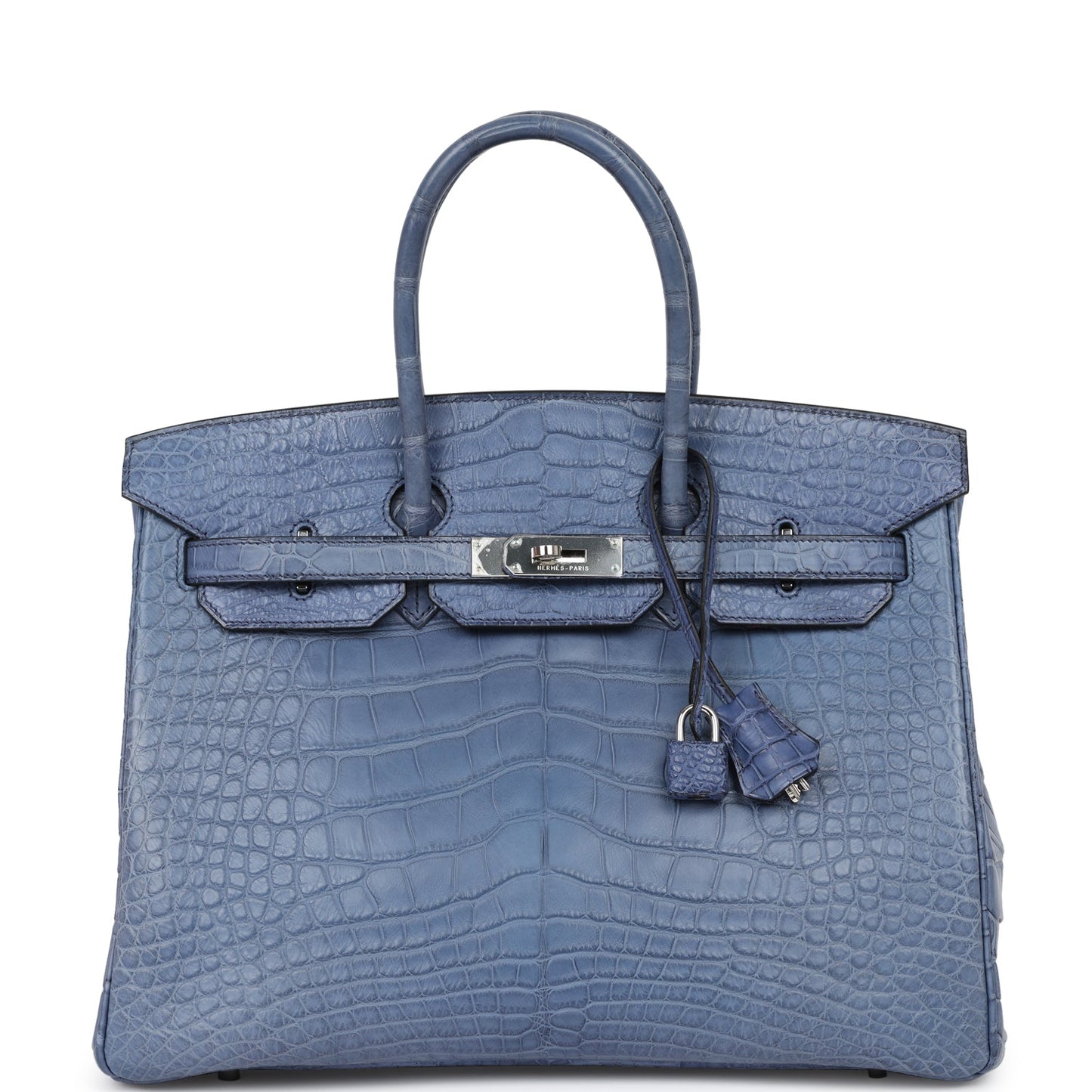 Top Quality Hermes Birkin 35 Bleu Brighton Matte Alligator Palladium Hardware