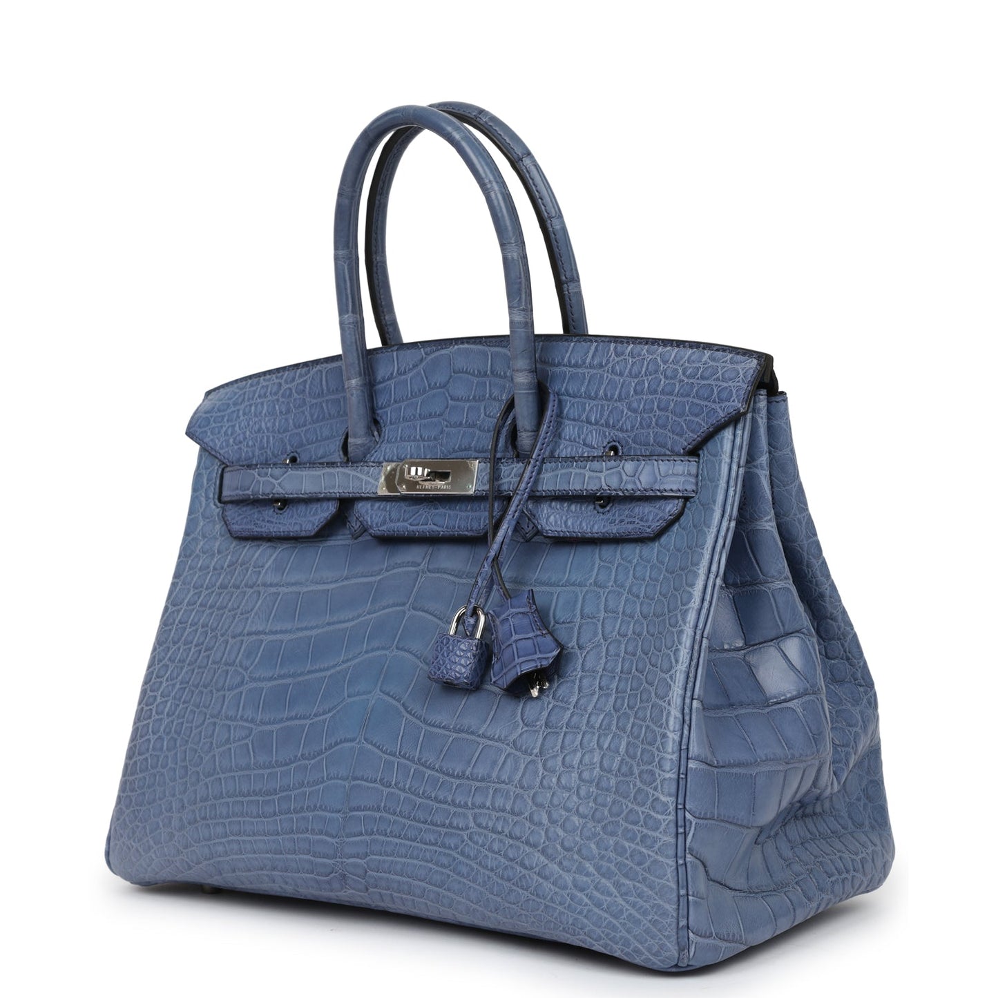 Top Quality Hermes Birkin 35 Bleu Brighton Matte Alligator Palladium Hardware