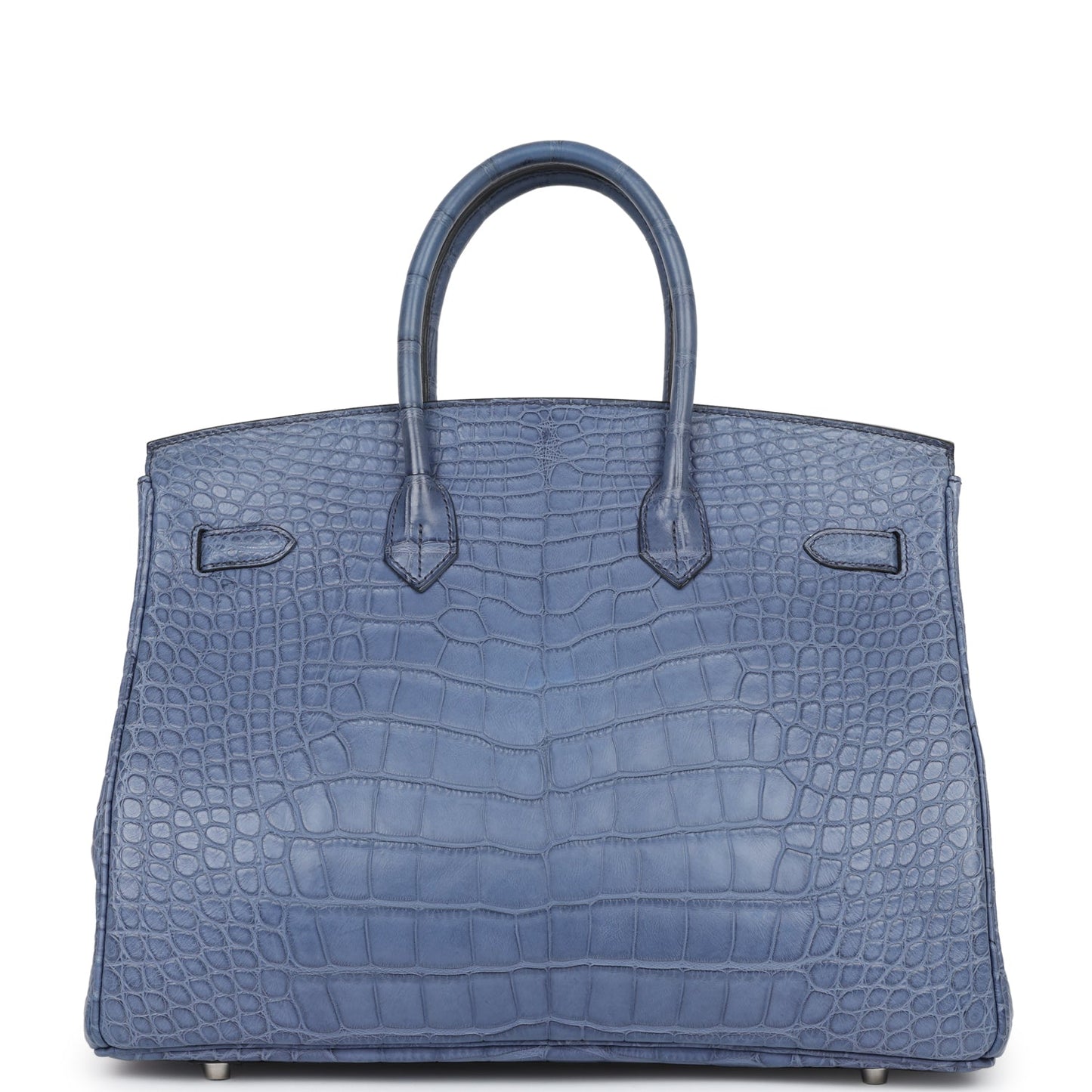 Top Quality Hermes Birkin 35 Bleu Brighton Matte Alligator Palladium Hardware