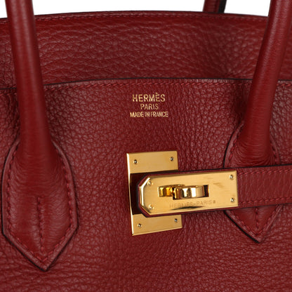 Top Quality Hermes Birkin 35 Rouge H Togo Gold Hardware