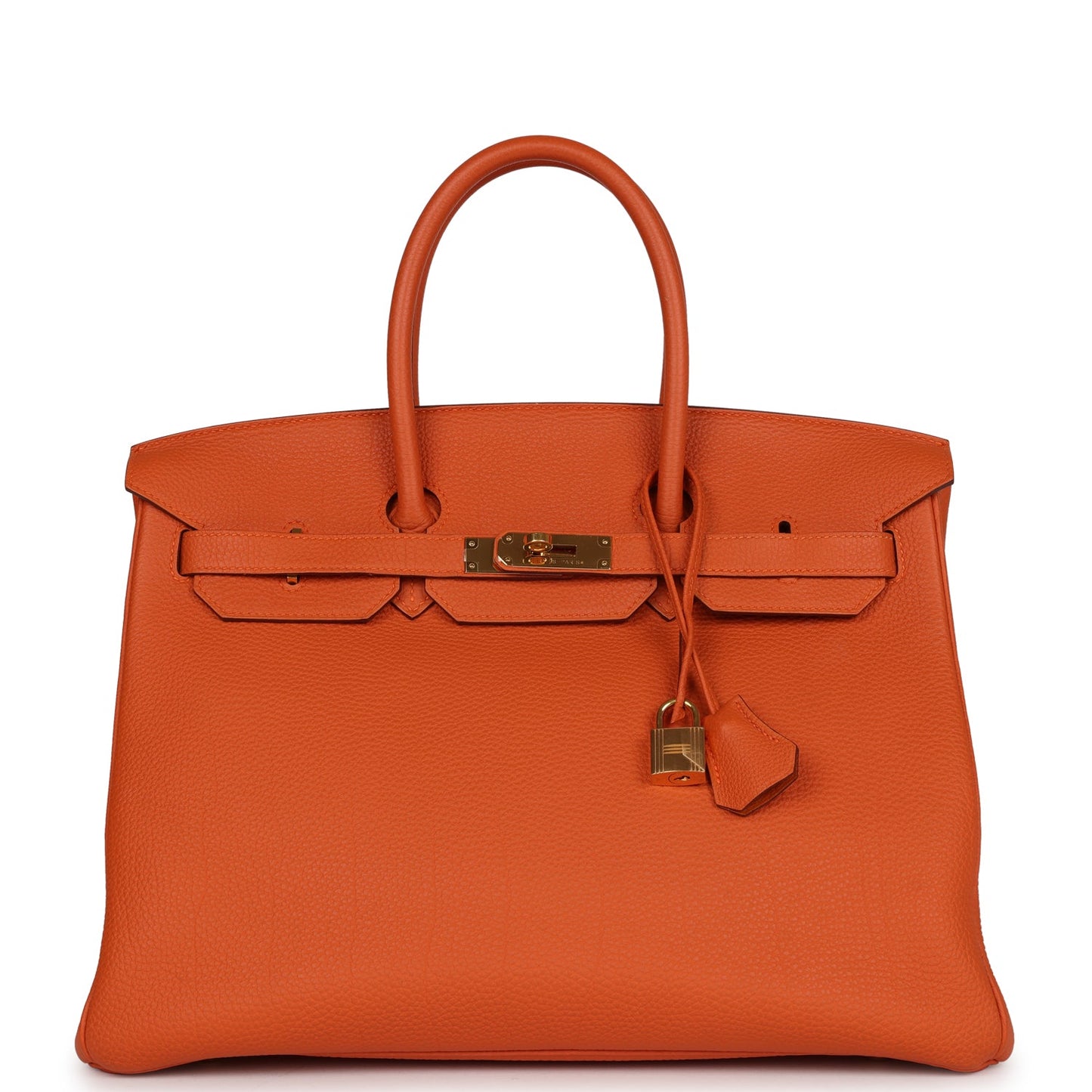 Top Quality Hermes Birkin 35 Orange H Clemence Gold Hardware