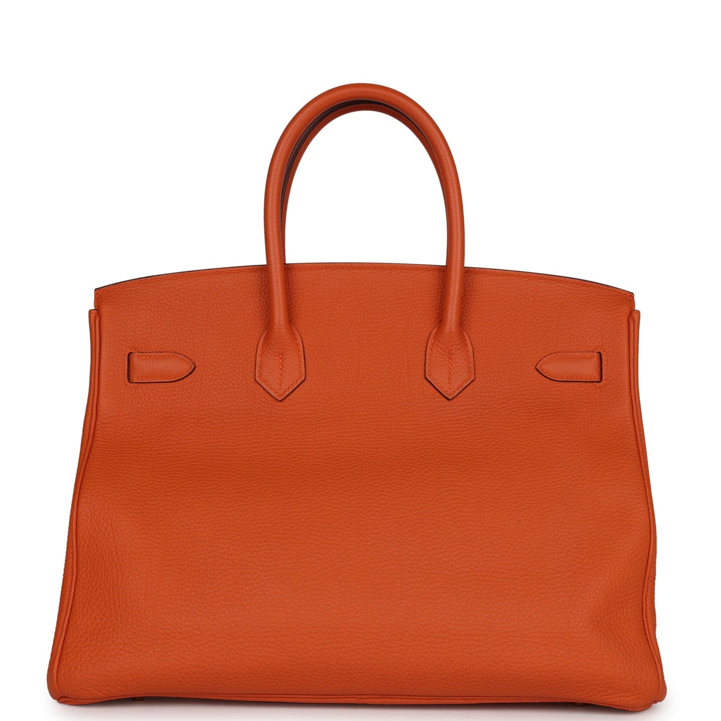 Top Quality Hermes Birkin 35 Orange H Clemence Gold Hardware