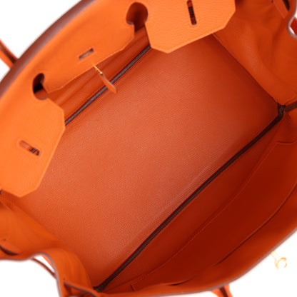 Top Quality Hermes Birkin 35 Orange H Clemence Gold Hardware