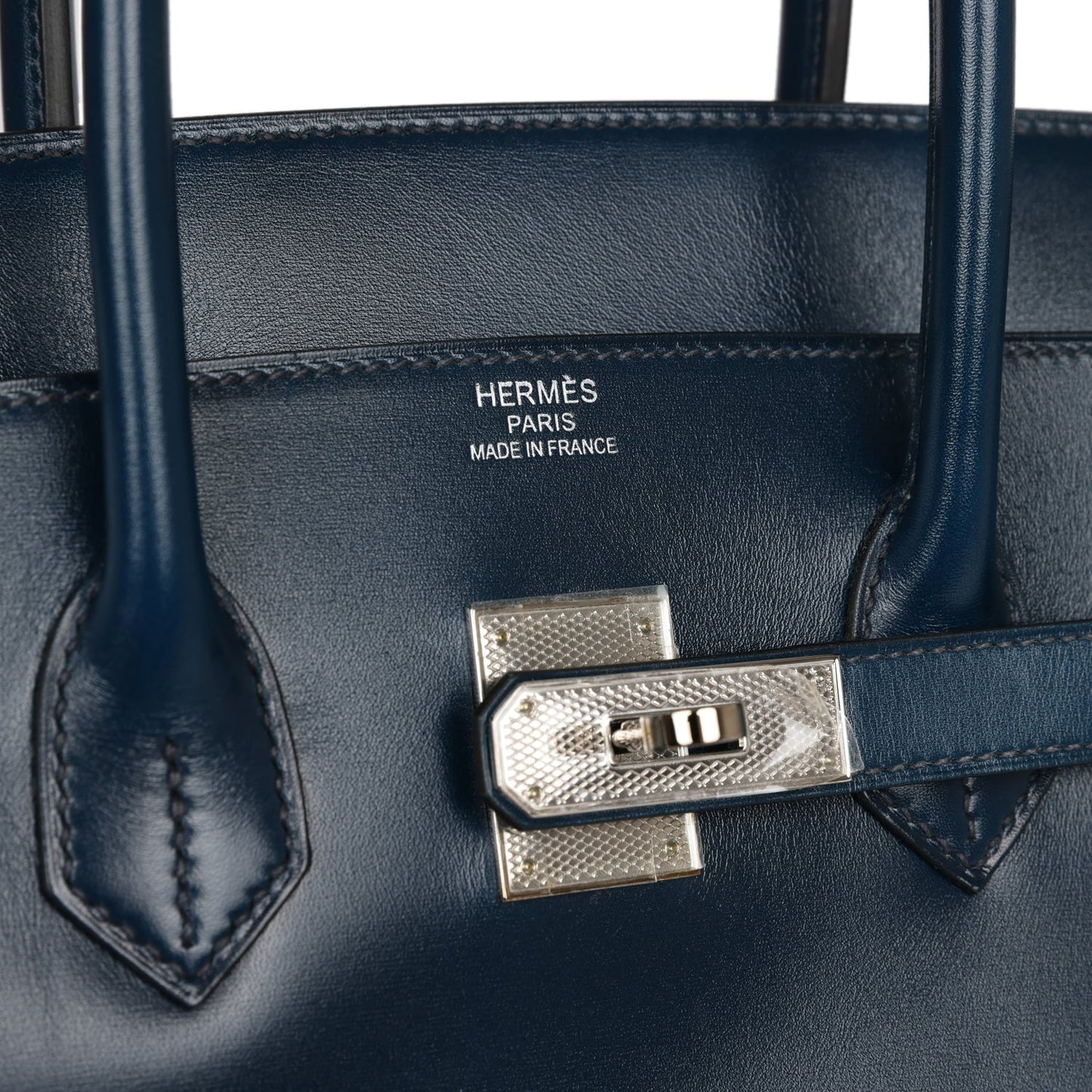 Top Quality Hermes Birkin 35 Bleu De Prusse Box Calf Guilloché Palladium Hardware